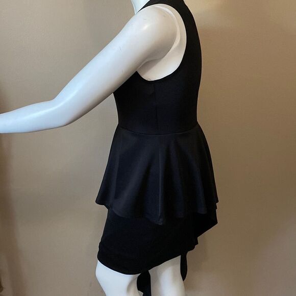 NWT Asymmetrical/Peplum Bodycon Midi Dress -Black - Picture 6 of 10